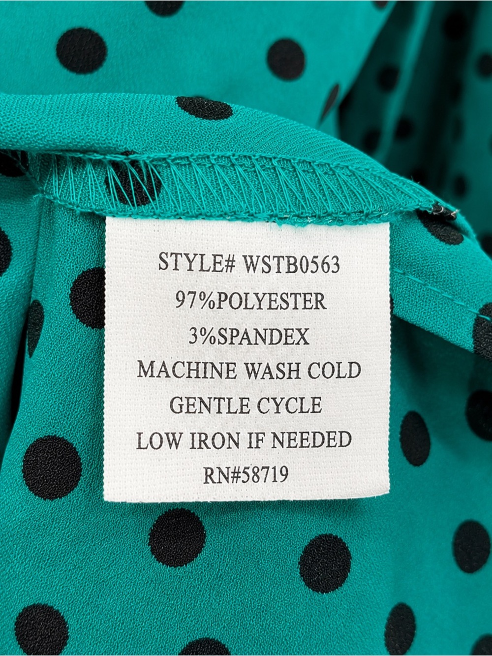 Notations Teal Dot Button-Front Blouse - Picture 3 of 6